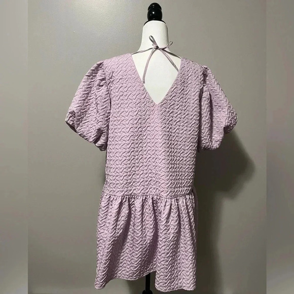 Hudson North Easy V neck Short Sleeve Short Dress Dark Orchid - Picture 10 of 15